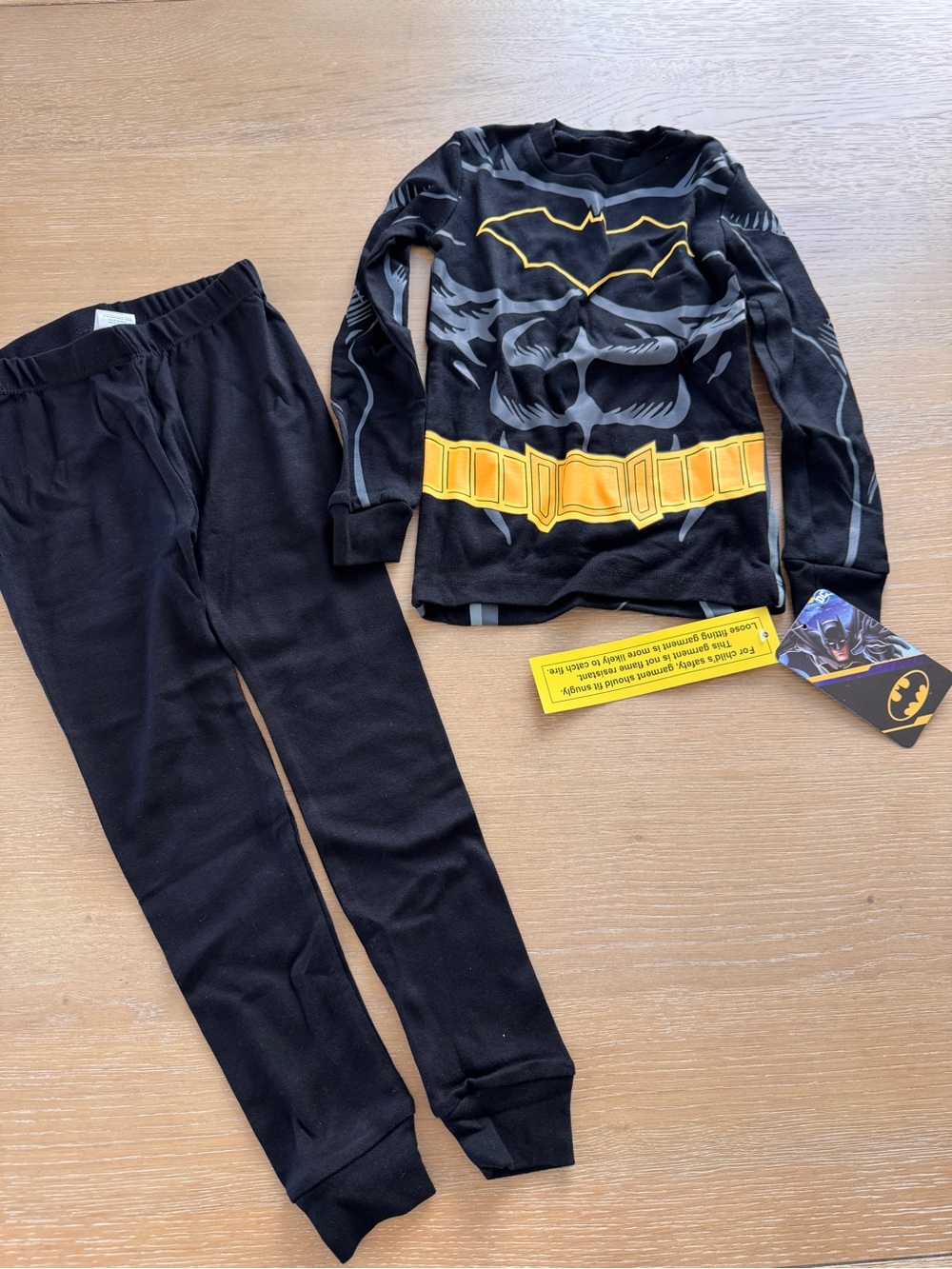 DC Boys Black and Yellow Batman Costume Pajama Set